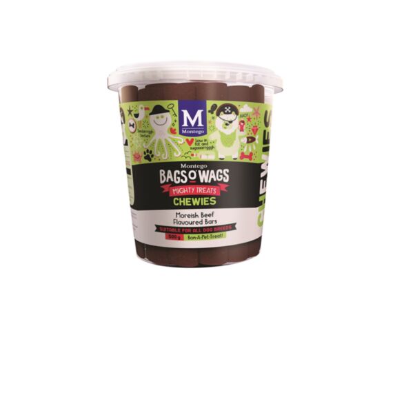 Snacking chien stick pour dents Bags O Wags boeuf 500 g - MONTEGO