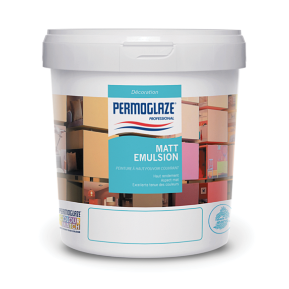 Peinture acrylique à base d'eau à l’aspect mat Matt Emulsion base basic 1 L - PERMOGLAZE