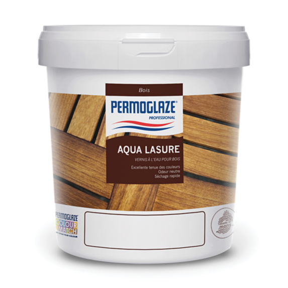 Vernis à eau Aqua Lasure 1L blanc - PERMOGLAZE