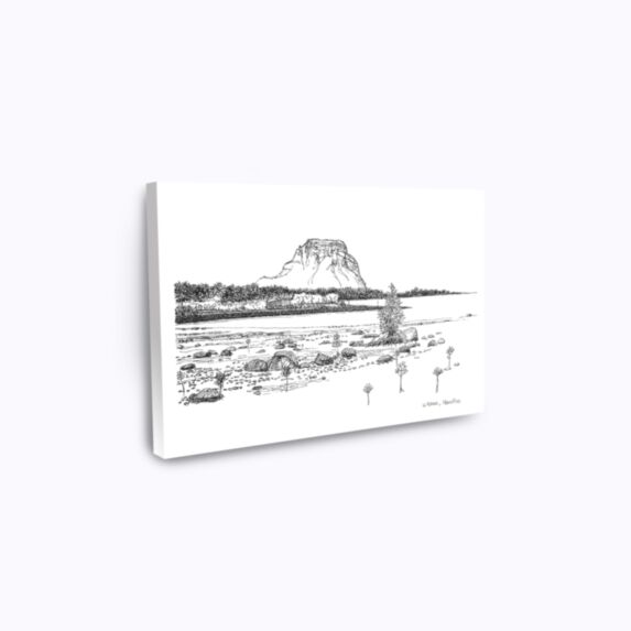 Peinture imprimée encre de chine Le Morne 30 x 20 cm - FLORENT BEUSSE