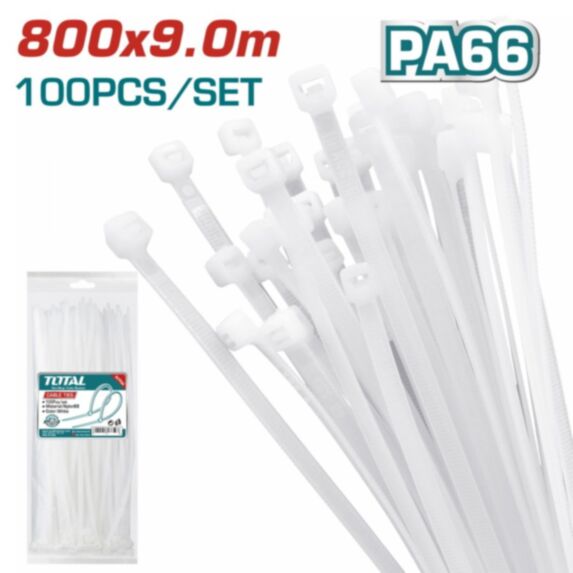 Colliers de serrage blanc 800 x 9,0 mm - TOTAL