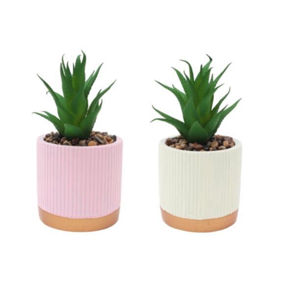 Plante artificielle pot ciment Ø10 x 19,5 cm