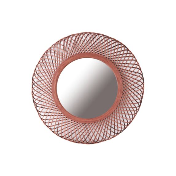 Miroir décoratif bambou patine noire Ø60 cm