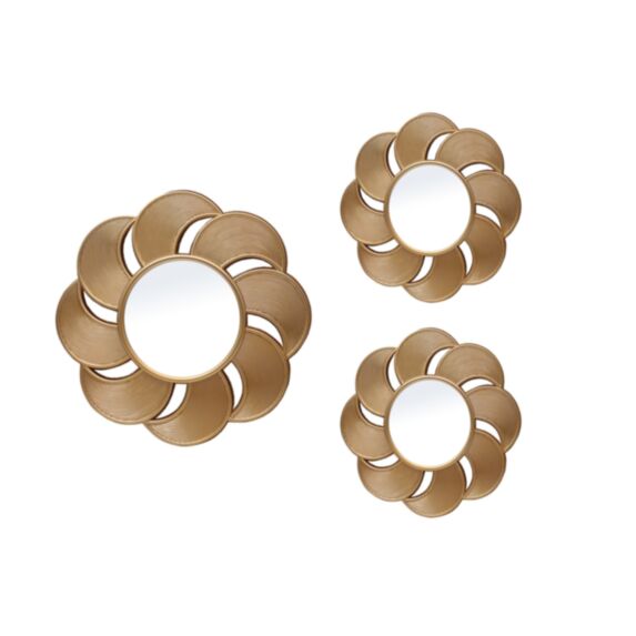 Set de 3 miroirs décoratifs plastique Ø25/Ø34 cm