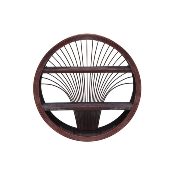 Etagère murale rotin 2 niveaux Ø55 x 12 cm