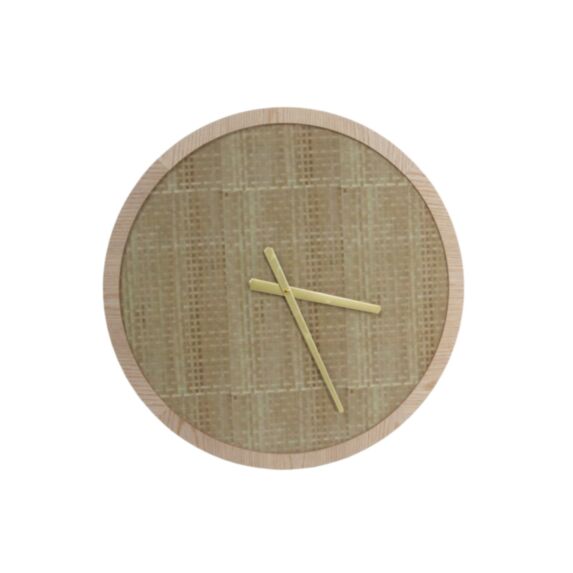 Horloge déco sans chiffres bois MDF Ø60 cm naturel