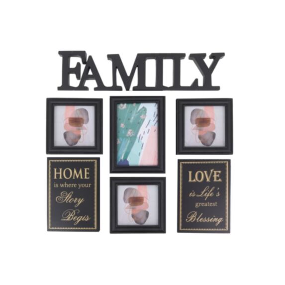 Set de 7 cadres Family 38 x H42 cm blanc