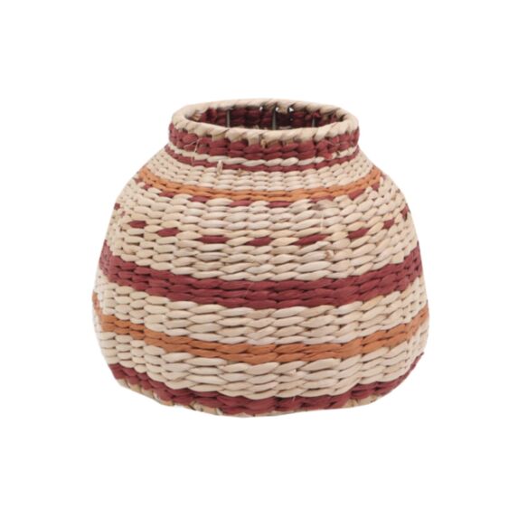 Vase déco tressé en rafia Ø28 x H23 cm marron