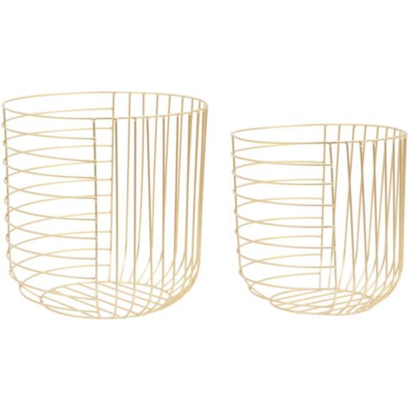 Corbeille en métal Ø30 x H31 cm doré