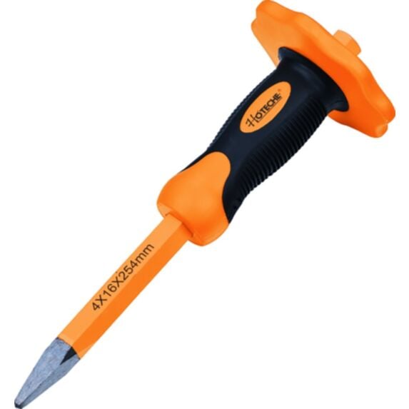 Burin pointu Cr-V 250 mm Ø16 mm tête 4 mm, peinture de puissance - HOTECHE