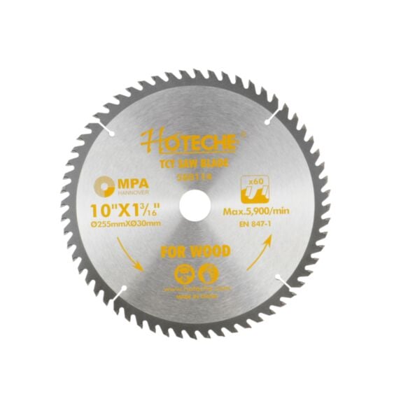 Lame de scie circulaire bois 255 mm, 60 dents - HOTECHE