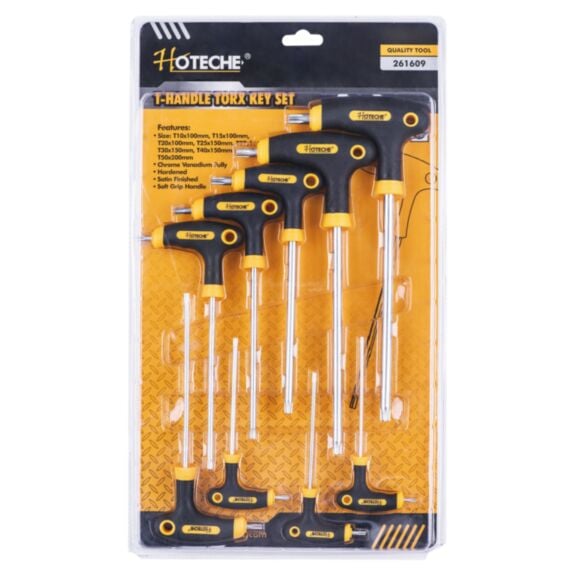 Jeu de clés Torx avec poignée en T, 9 pièces T10-T50 - HOTECHE