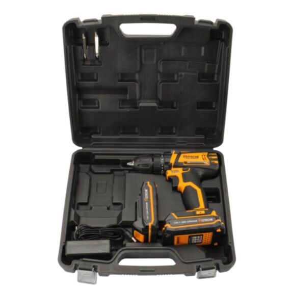 Perceuse sans fil 12V lithium 2x1300mAh orange - HOTECHE
