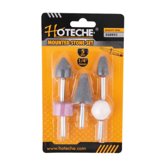 Kit de mini-meules sur tige 6mm 5 pièces gris rose blanc - HOTECHE