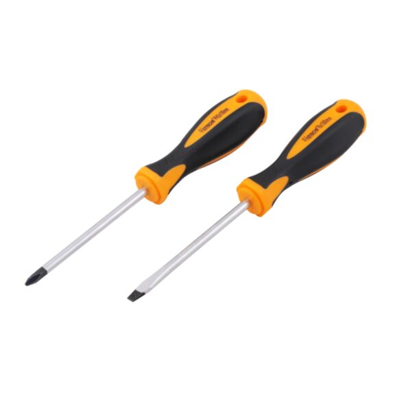 Jeu de tournevis SL6 et PH2 plastique bi-color 2 pièces - HOTECHE