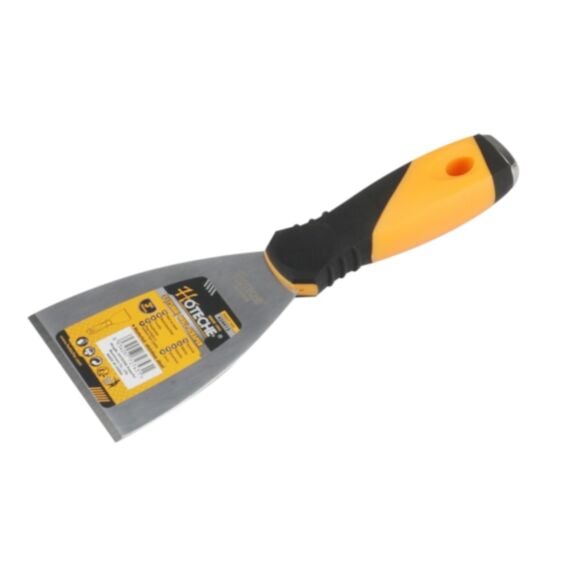 Couteau à enduire manche bi-matière TPR 7,5cm noir et jaune - HOTECHE
