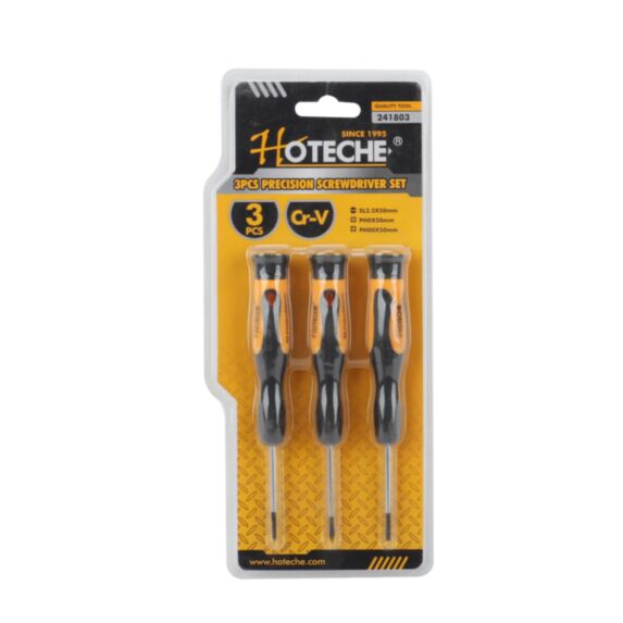 Jeu de tournevis de précision plastique 3 pièces noir orange - HOTECHE