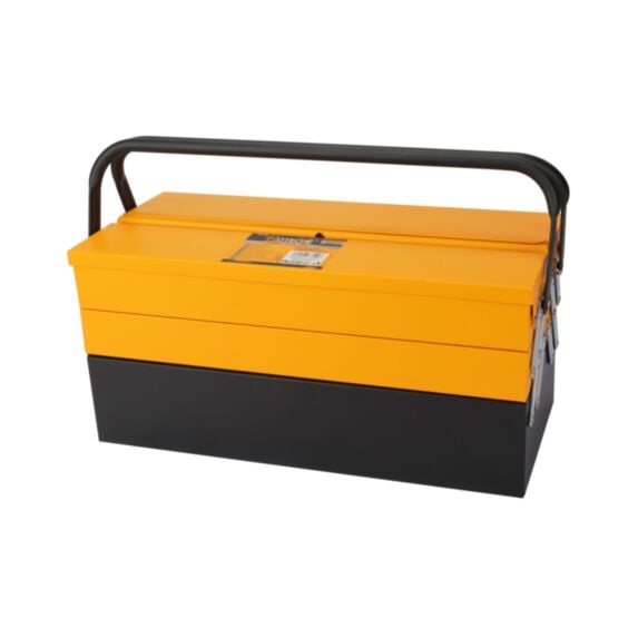Boîte à outils métallique 45x20,5x21cm orange - HOTECHE