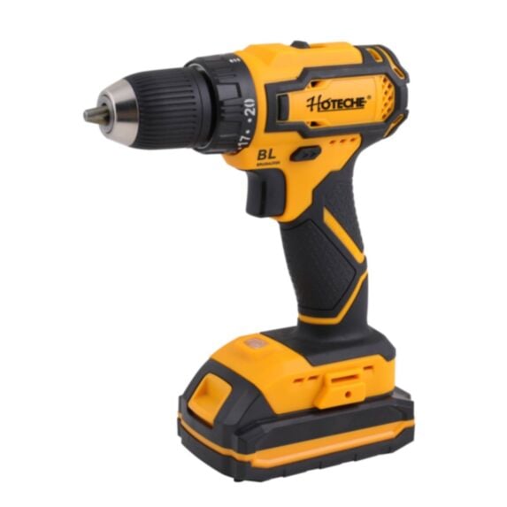 Perceuse sans fil brushless 20V mandrin 10mm jaune - HOTECHE