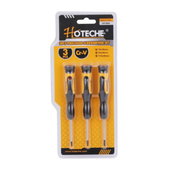 Jeu de tournevis de précision Torx T8, T9, T10 plastique 50mm 3 pièces - HOTECHE