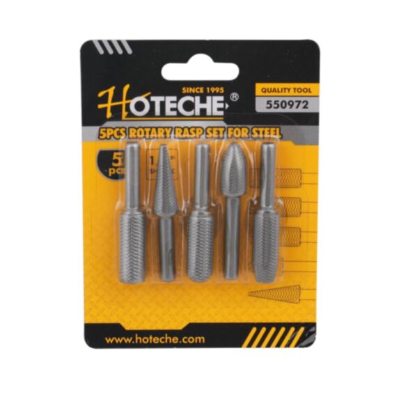 Jeu de 5 râpes rotatives acier shank 1/4 - HOTECHE