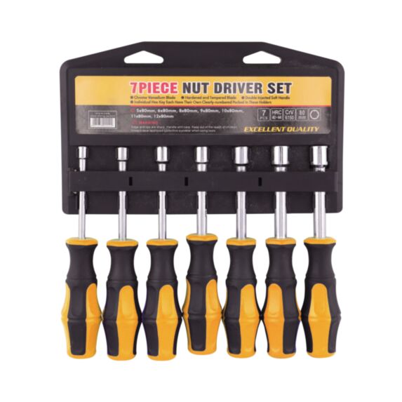 Jeu de tournevis porte-douilles 7 pièces plastique manche 6-12mm - HOTECHE