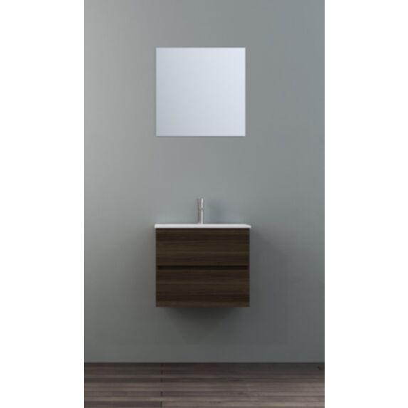 Meuble de salle de bain effet bois Sofia 60 cm avec miroir et vasque