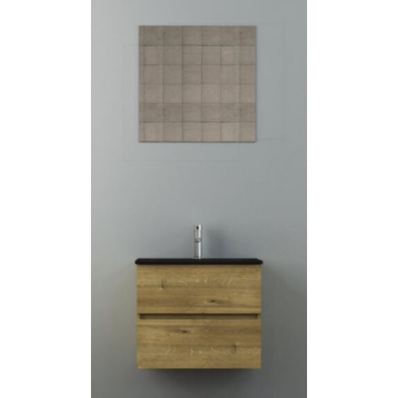 Meuble de salle de bain effet bois Geneva 60 cm vasque noir