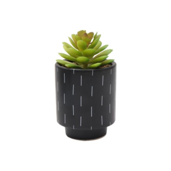 Plante artificielle succulente pot céramique D7x8,5cm H.13cm