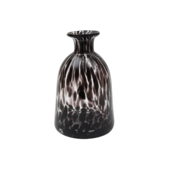 Vase verre D11x24cm noir et blanc