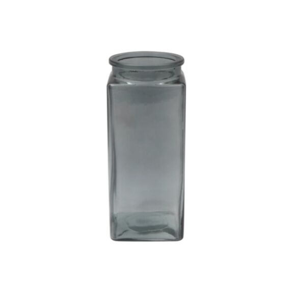 Vase verre 10x10x24cm fumé noir