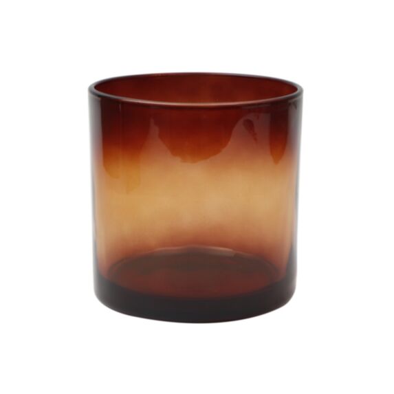 Vase photophore verre D15xH15cm marron