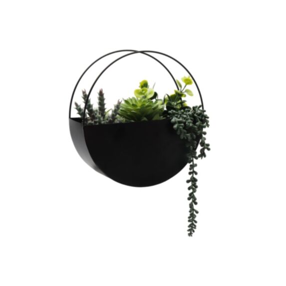 Plante artificielle succulente pot métal D25x8cm H.25cm