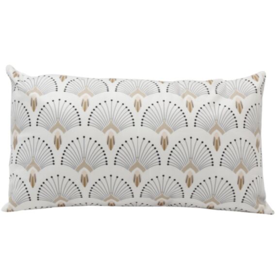 Coussin décoratif 30x50cm effet velours blanc/or