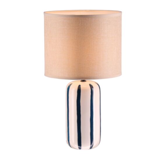 Lampe de table Éclat céramique Ø25x40cm blanc rayé