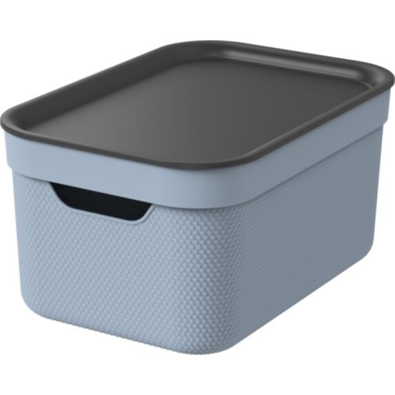 Boîte de rangement décorative plastique 5 L bleue - JIVE