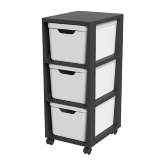 Tour de rangement sur roues 3 x 16 L blanche - JIVE