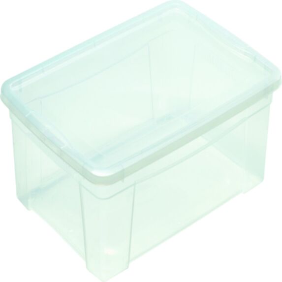 Boîte de rangement transparente avec couvercle 25,6L - MONDEX