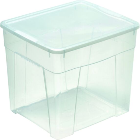 Boîte de rangement transparente avec couvercle 34,5L - MONDEX