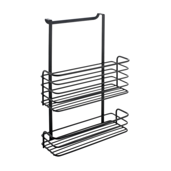 Corbeille double de porte Galileo métal noir - METALTEX