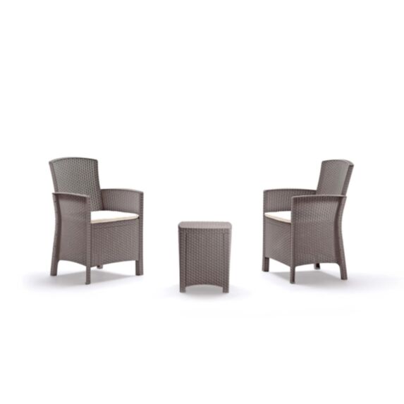 Set de jardin Lido 2 fauteuils + 1 table graphite - BICA