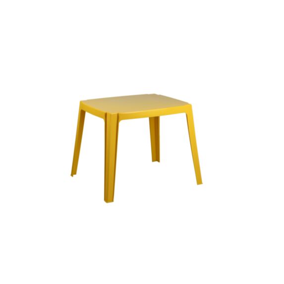 Table pour enfants en polypropylène avec finition brillante jaune
