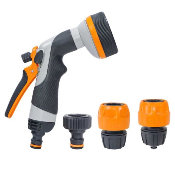 Pistolet d’arrosage multijet 8 jets Easy 37,5cm noir/orange - GF