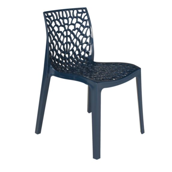 Chaise de jardin résine Gruvyer 52 x 51 x 81 cm bleu pétrole
