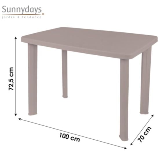 Table de jardin Faretto taupe 100 x h70 cm