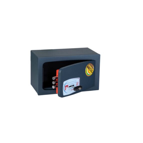 Coffre de sécurité à poser/emmurer à clefs 2,5L noir - AGCI - TECHNOMAX