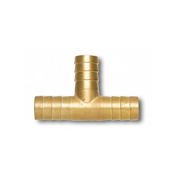Raccord laiton T égal cannelé Ø19 mm+3 colliers - AQUA COM