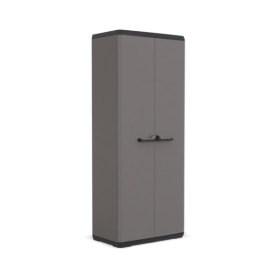 Armoire haute résine PIU range balai 166 x 68 x 39 cm gris/noir - KETER