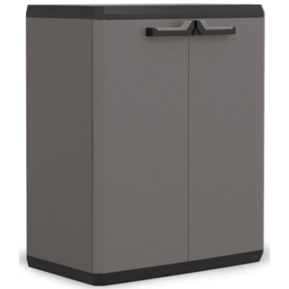 Armoire basse résine PIU 83 x 68 x 39 cm gris/noir - KETER