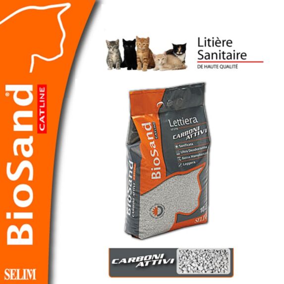 Litière absorbante charbon actif 10L - BIOSAND